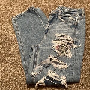 American Eagle Outfitters Blue Boyfriend Jeans Distressed
